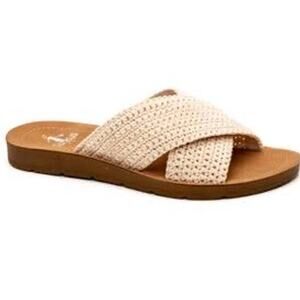 NEW Corkys Dig It Sandals Women's Size 7 Ivory Boho Coquette Twee Slides Comfort